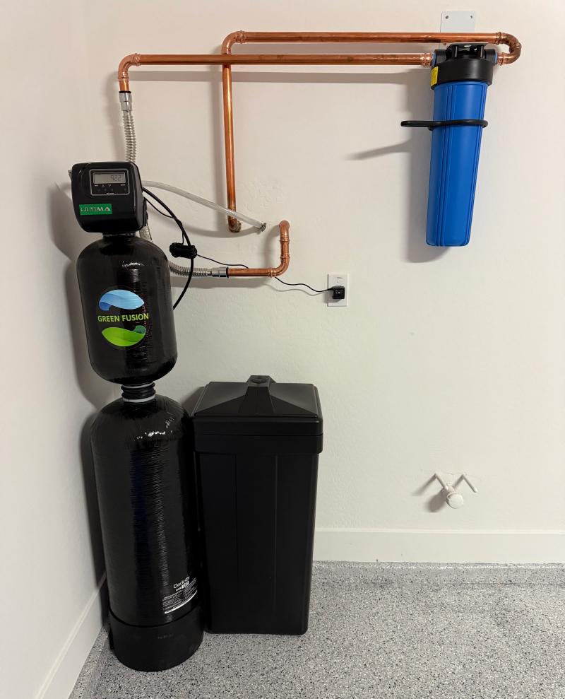 Installed Whole Home Filtration System with Softener, Carbon Filter, and Sediment Filter