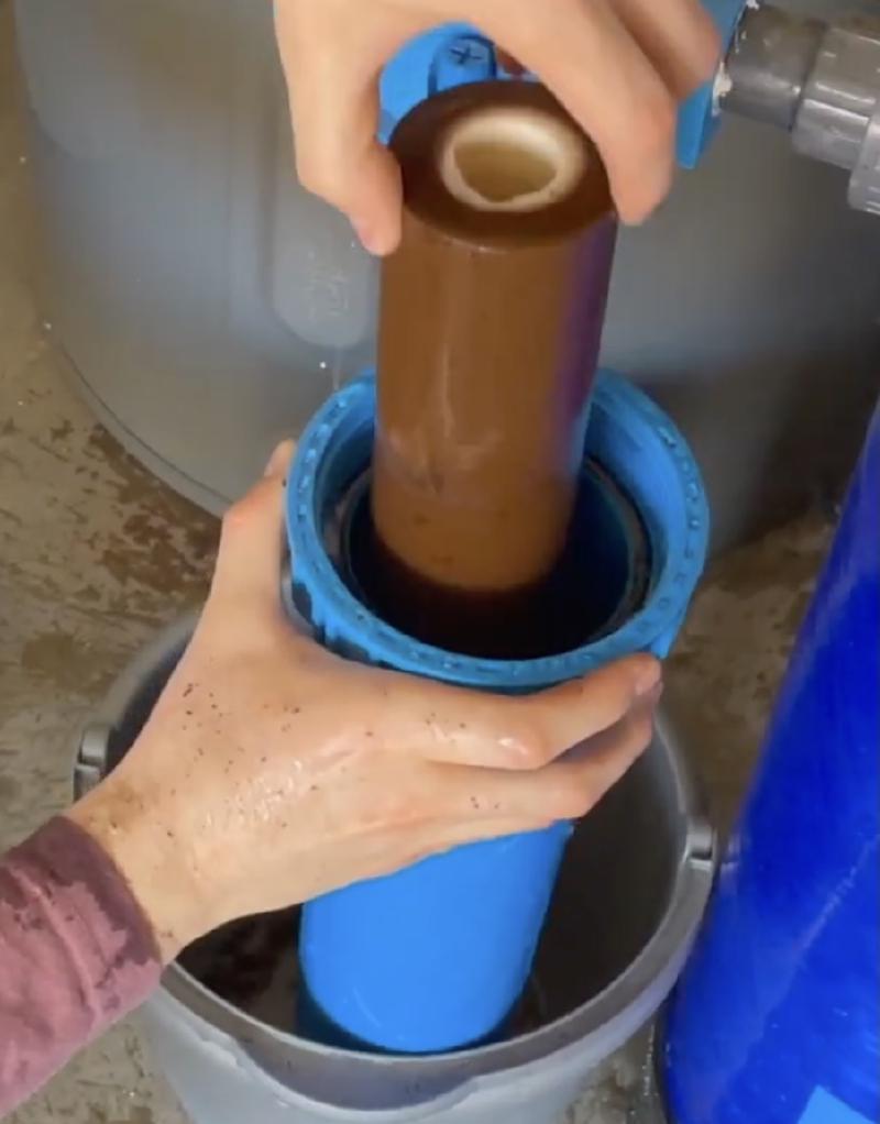 Sediment filter cartridge after one year of use in an East Valley home